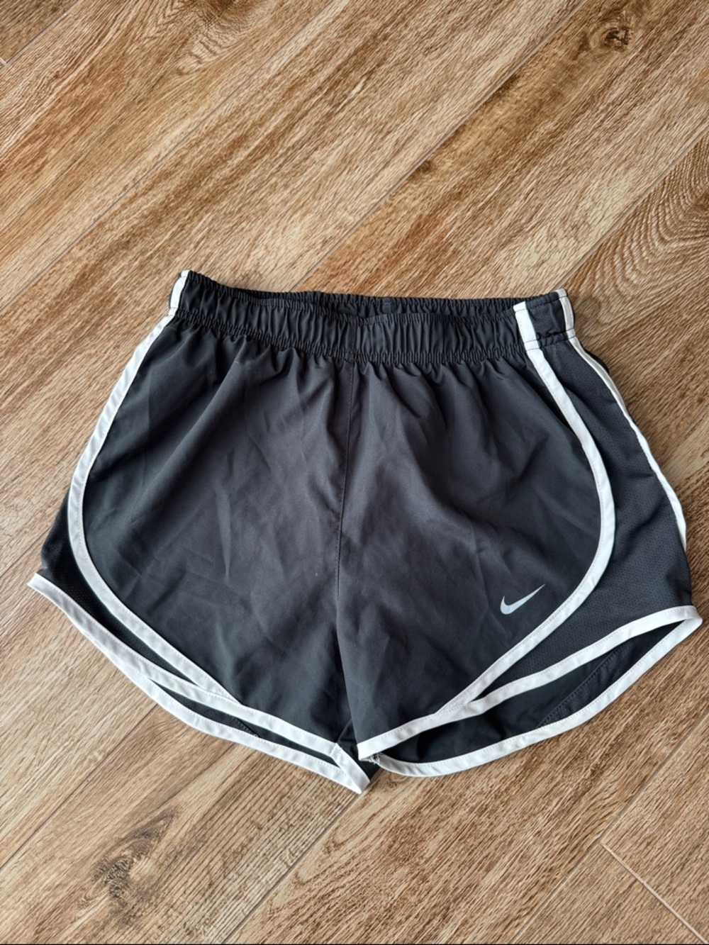 Nike Women’s Dry Fit Black Athletic Shorts with White Trim